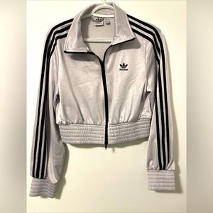 Adidas silver track jacket